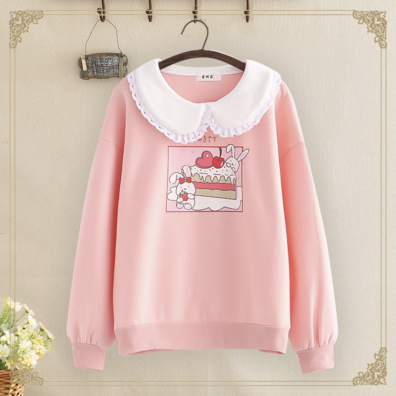 Girls Plus Fleece Padded Sweater Coat Loose Top