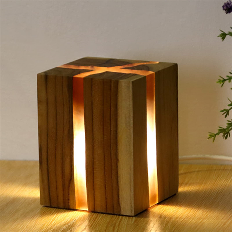 Adjustable Wooden LED Desk Lamp – Bedside Table Lamp with USB Charging - Image 6