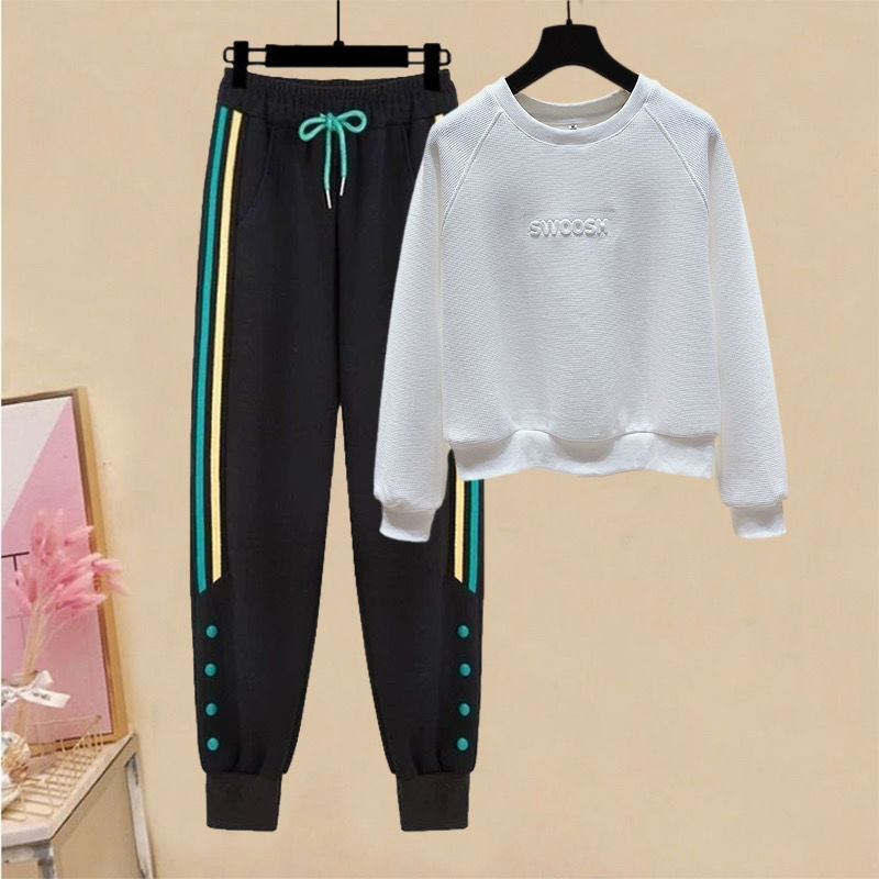 Title 1, Womens Letter Printed Sports Casual Sweater Se...