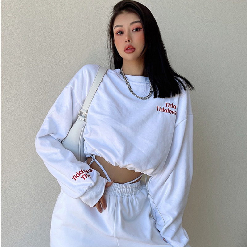 Casual Loose Letter Embroidered Long Sleeve Sweatshirt — image 1