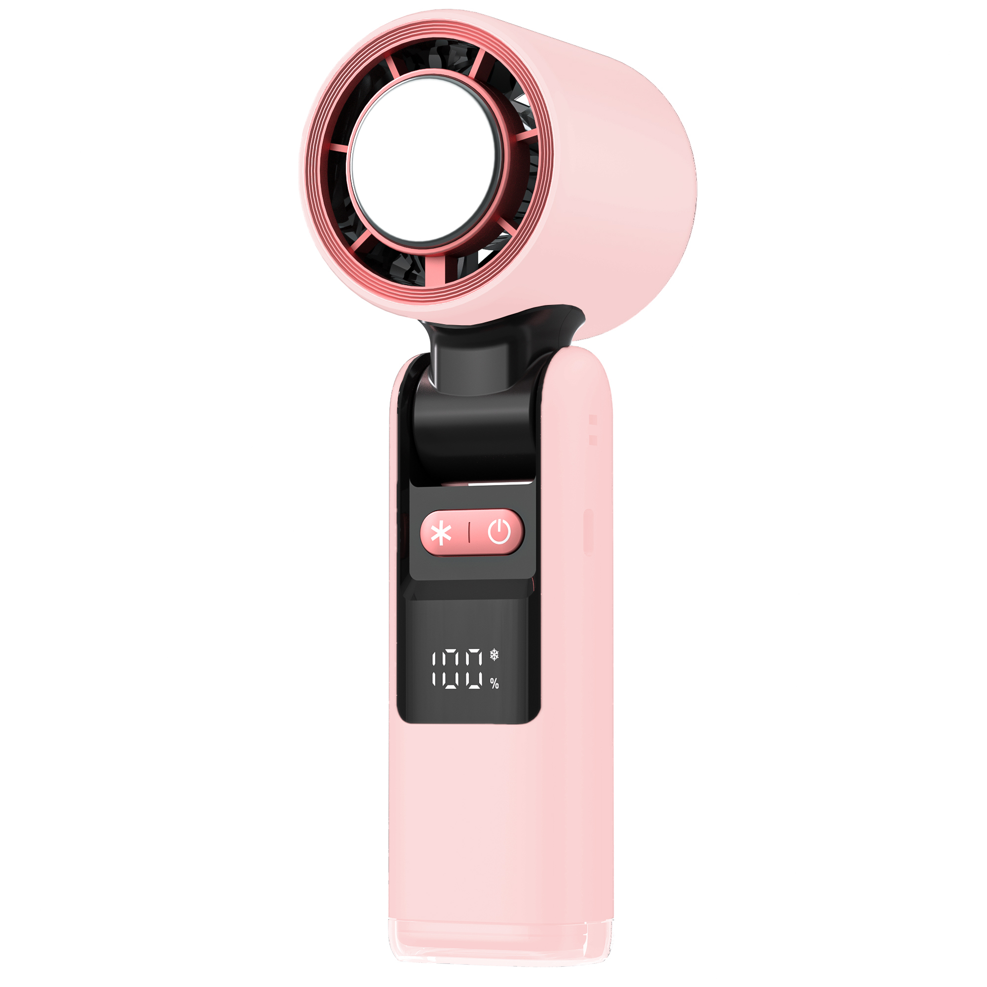 Portable Handheld Fan, Speed Adjustable Turbo Mini Fan, Reduced Temperature Mode, Rechargeable Digital Display Foldable Personal Fan With Night Light, Suitable For Women Men Outdoor