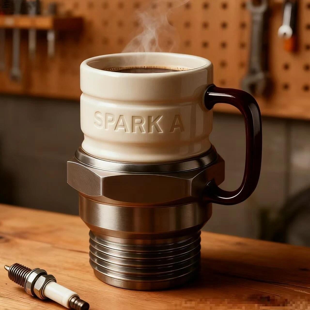 Ignition Plug Mug, Engine Ignition Plug Design, Novelty