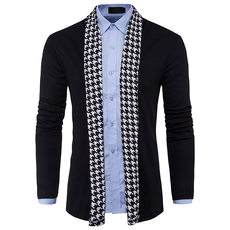 Men's Houndstooth Casual Knitwear Plus Size