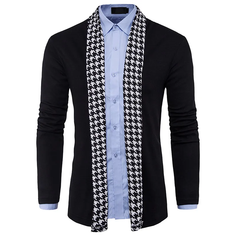 Men's Houndstooth Casual Knitwear Plus Size