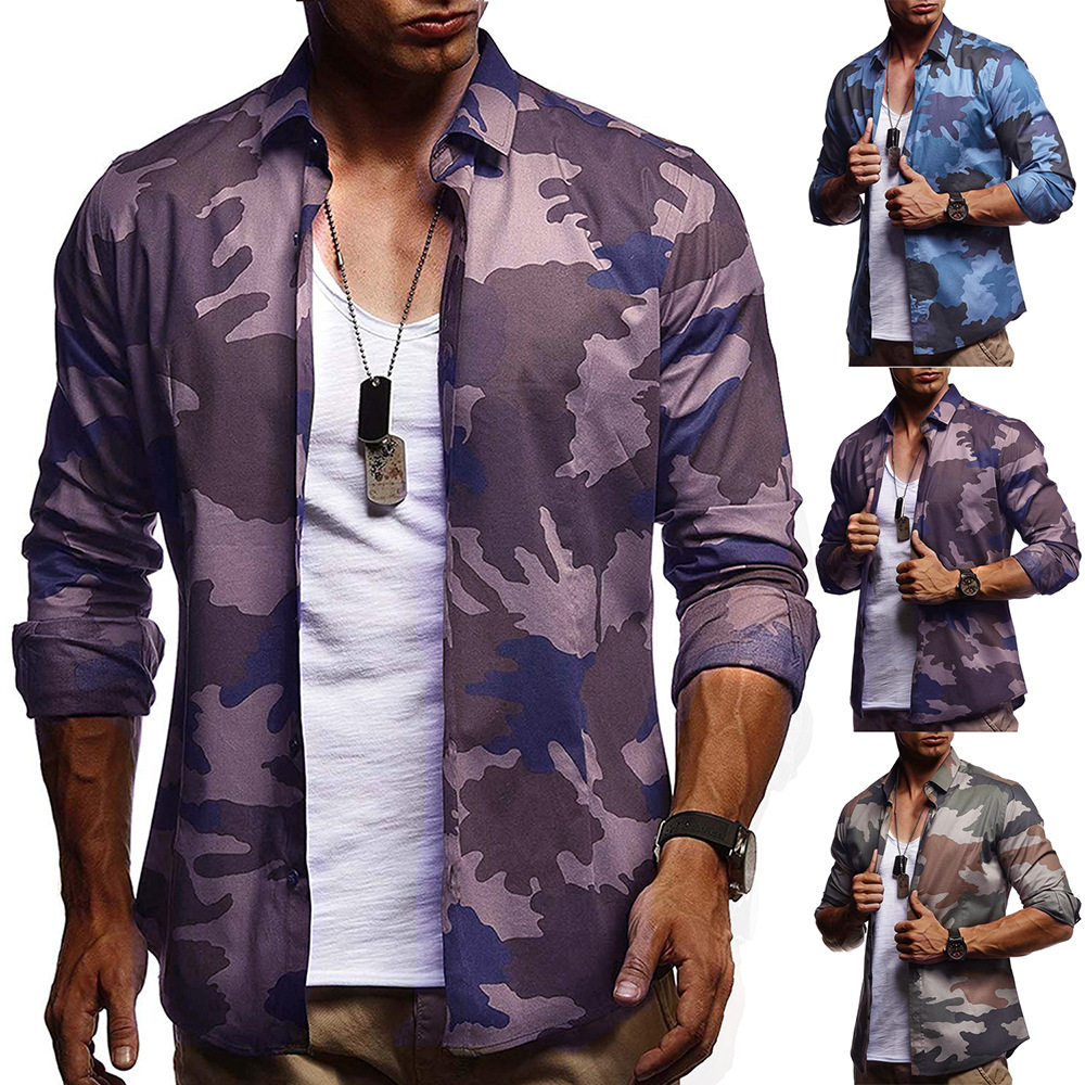 Title 3, Camisa camuflada masculina manga longa