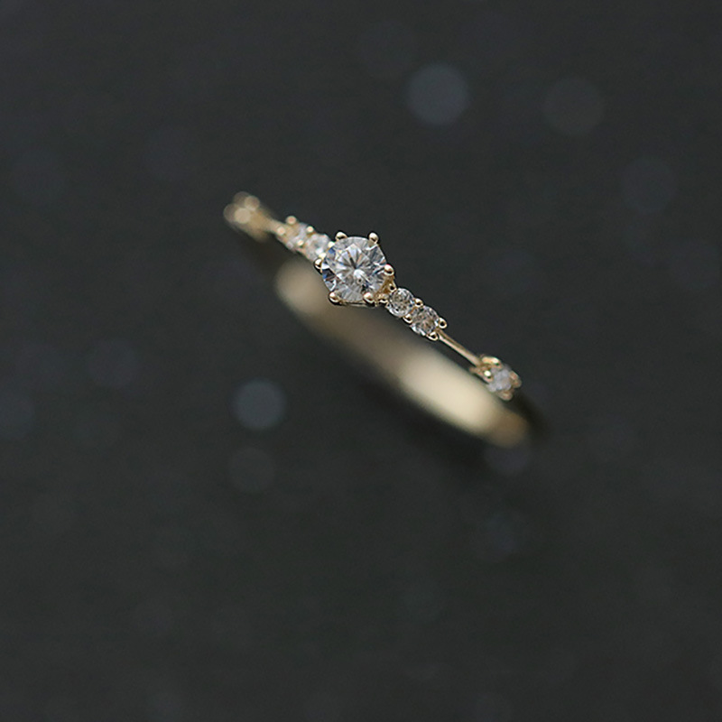 Title 2, S925 Sterling Silver Minimalist Zircon Combinat...