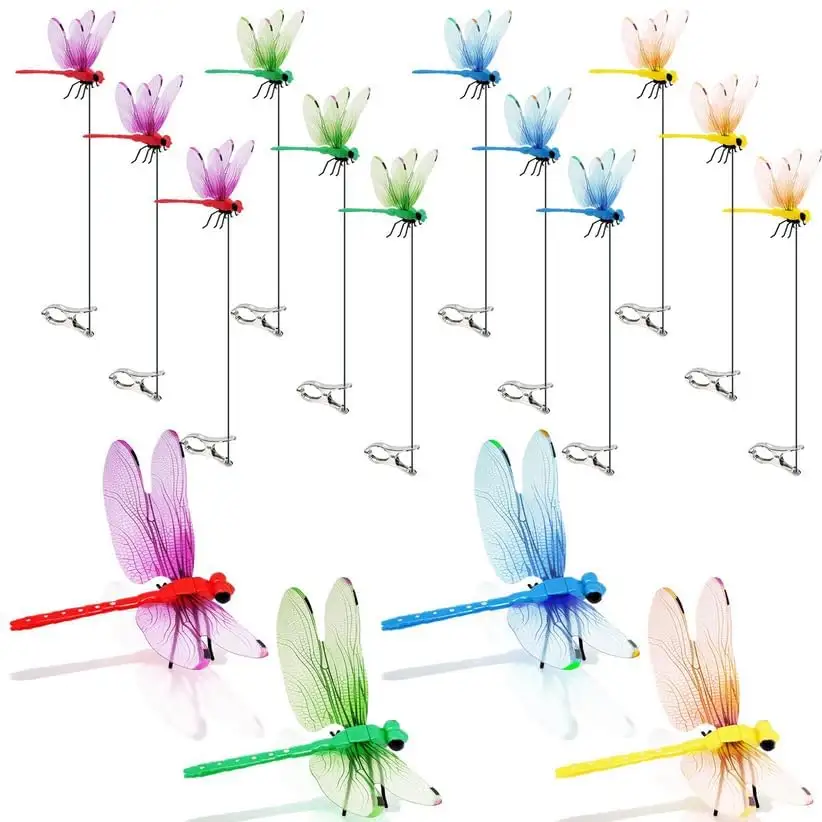 12 Pack Dragonfly Clips, Fake Dragonflies