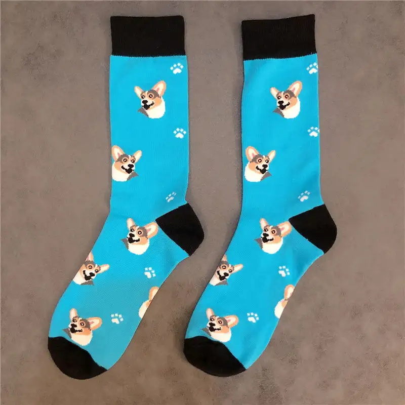 Cute Corgi Three Dimensional Love Butt Small PP Cute Medium Tube Socks