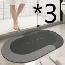 3Pcs Dark Grey Oval