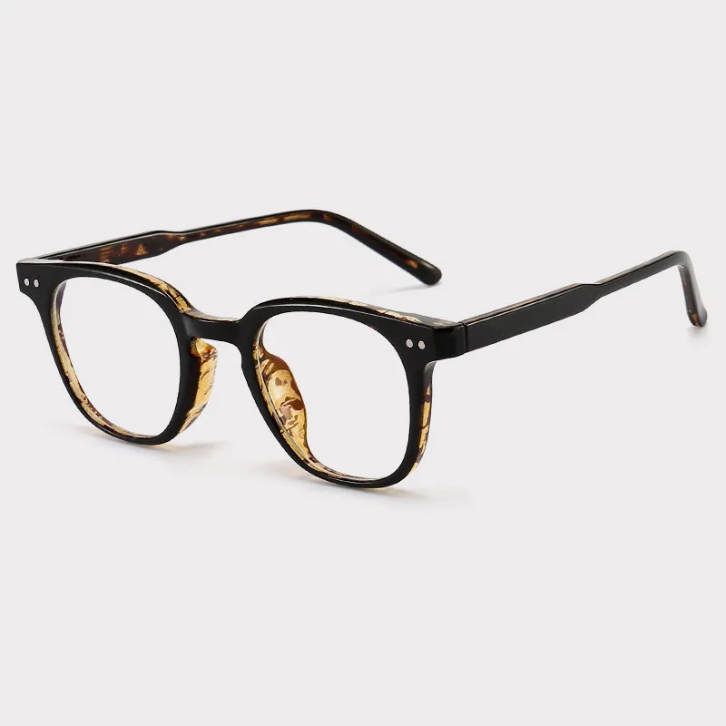New GM Black Frame Women's Anti-Blue Light Large Frame Glasses - Leopard
