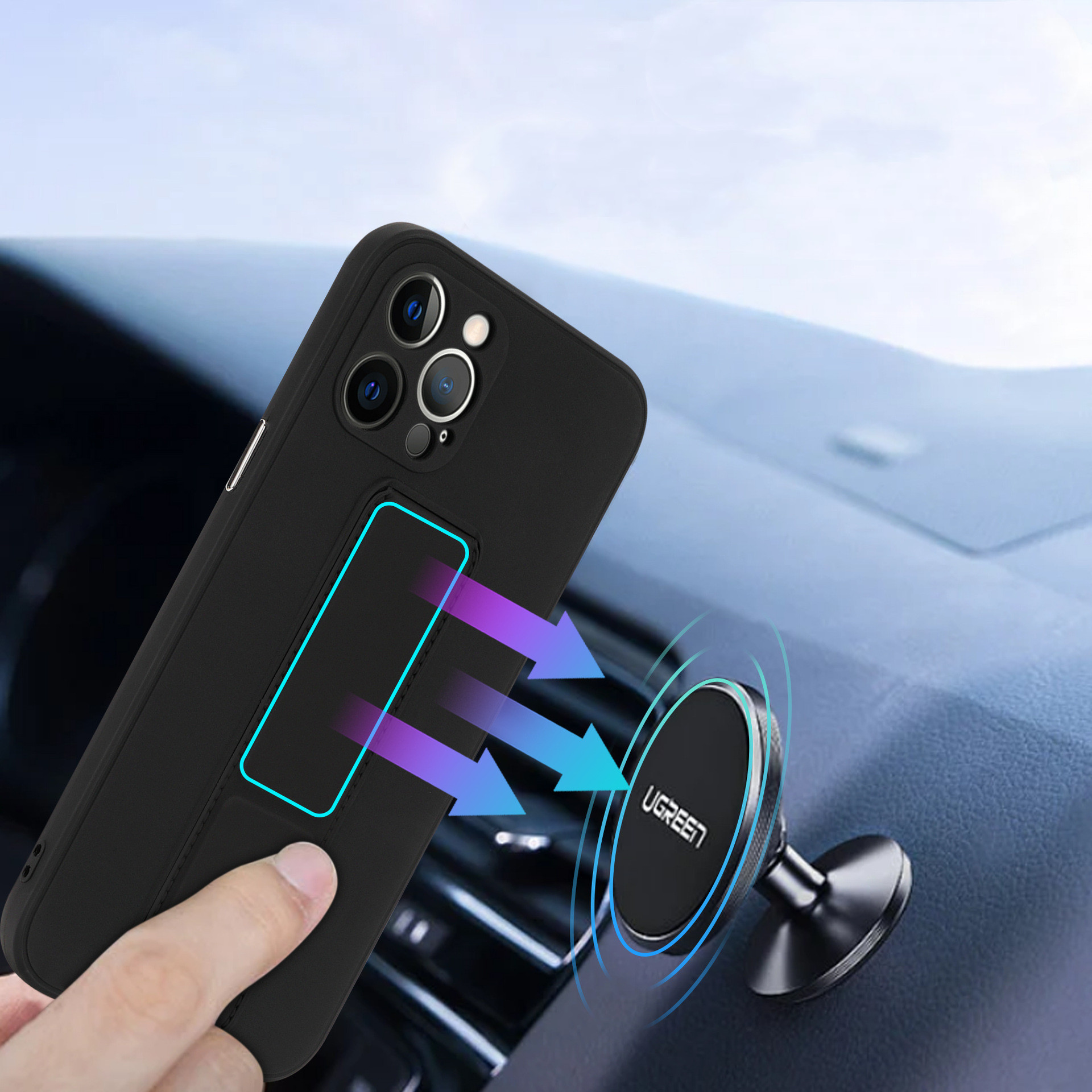 Silicone Multifunctional Folding Magnetic Bracket Phone Case - Image 2