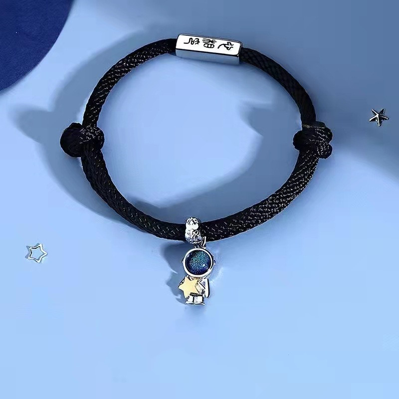 Title 6, Male And Female Astronaut Couple Knitting Bracelet