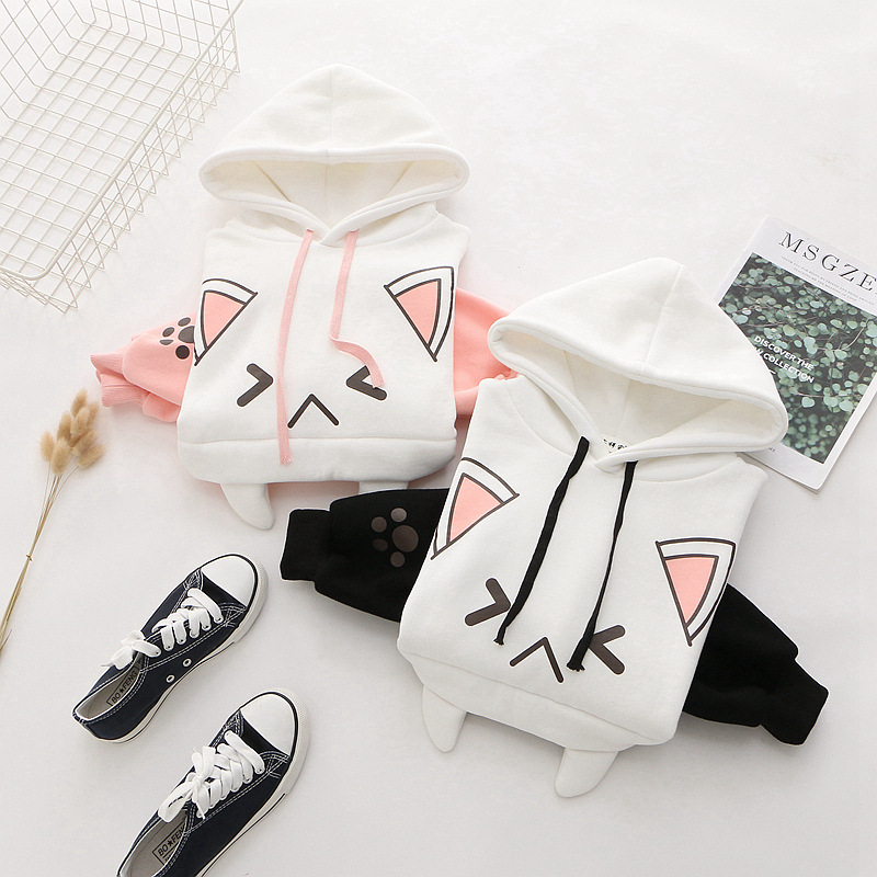 Title 10, Kapuzenpullover mit Cartoon-Katze im College-St...