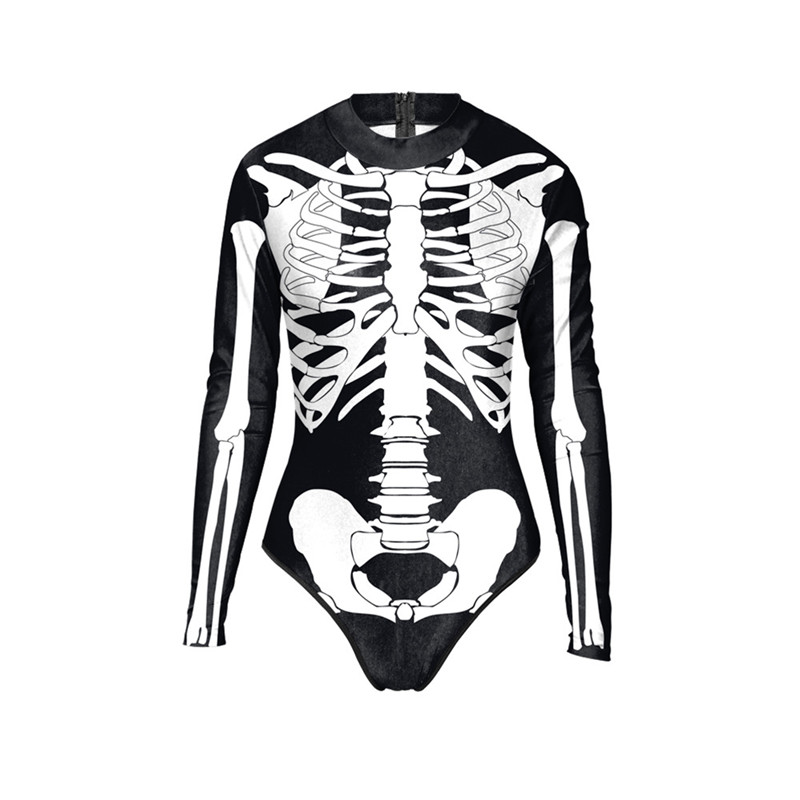 Halloween Water Park Human Body Tissue 3D Digital Printing Long-sleeved Tight Swimsuit