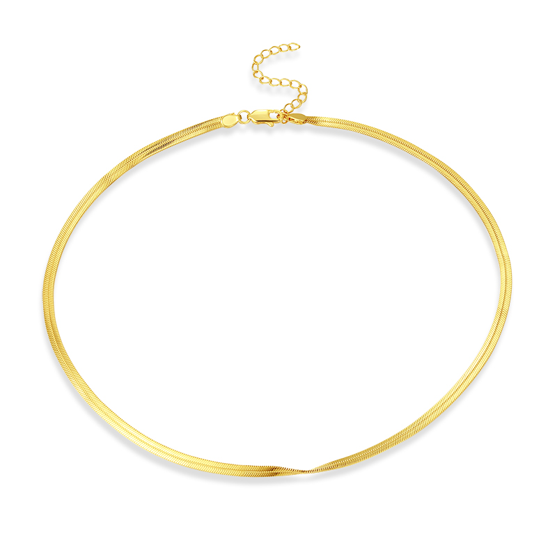 Female 925 Sterling Silver Plain Chain Ins Light Luxury Niche Necklace