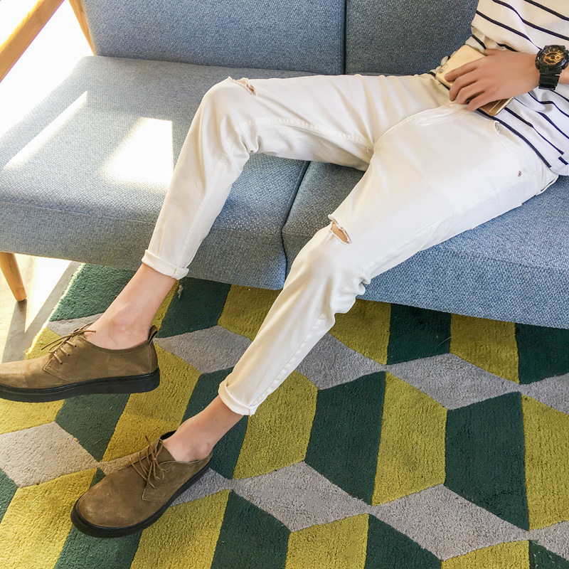 Spring Summer Trendy Solid Color Jeans