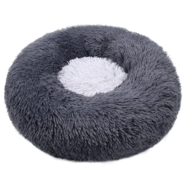 Winter Warm Plush Kennel Round Grey - Shop at LoveMi