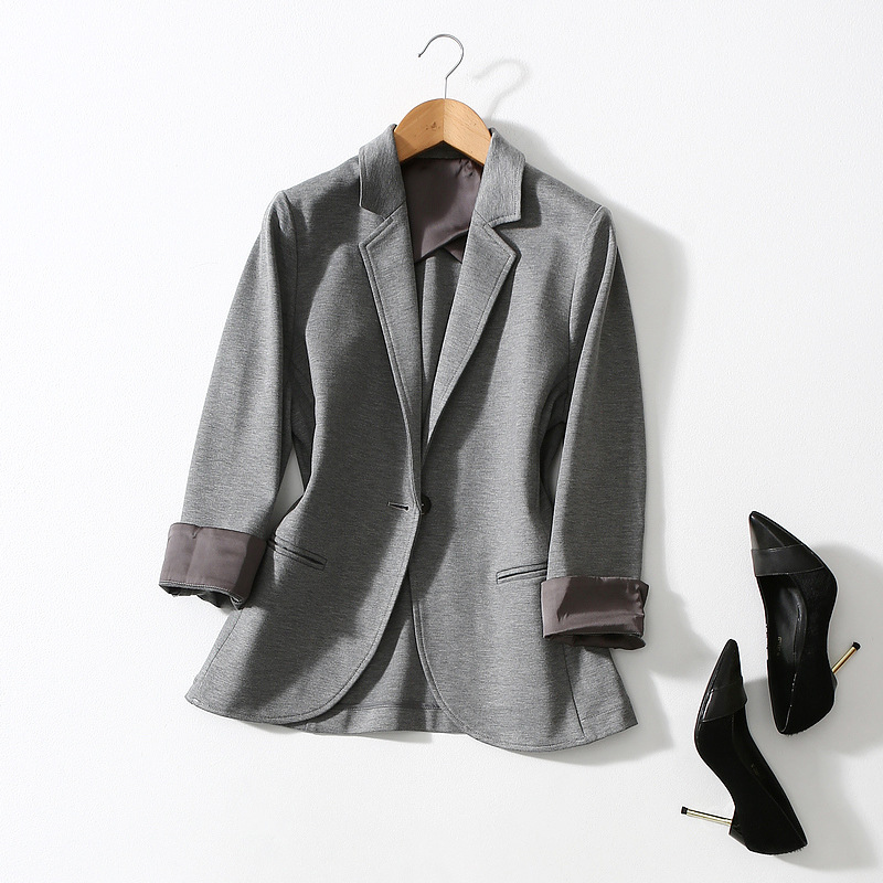 All-match Three-dimensional Cut One-button Small Suit Jacket Women
