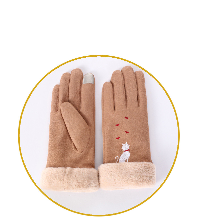 Fleece Thickened Warm Ladies Gloves With Touch Screen