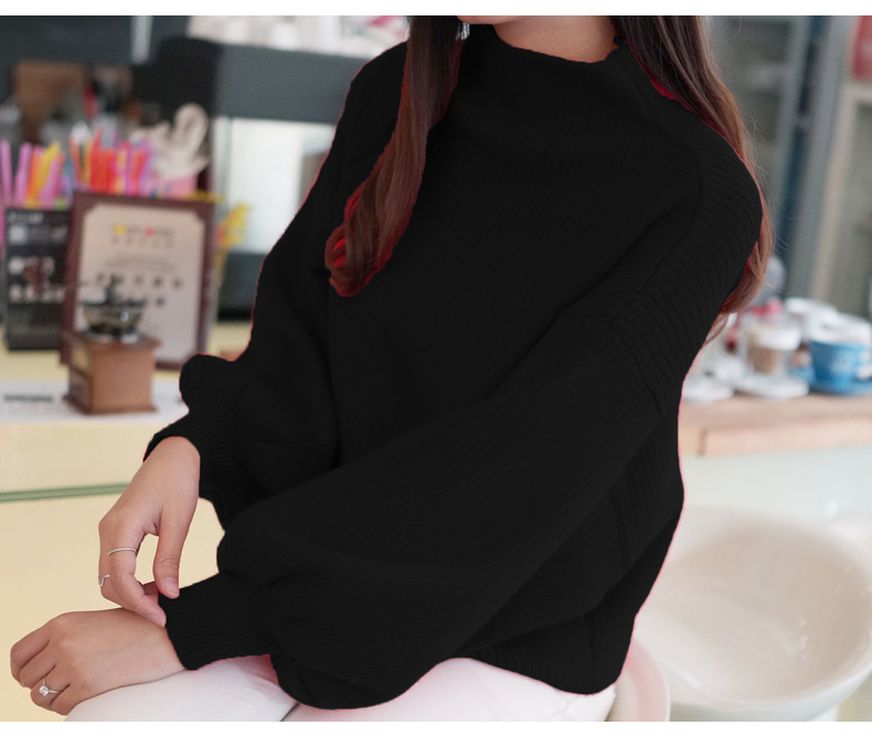 Title 1, Korean Style Loose Puff Sleeve Loose Pullover