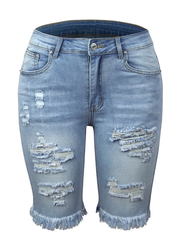 Women's Denim Shorts, Quarter Length Jeans, Ripped Jeans, Frayed Hems - Shop at LoveMi