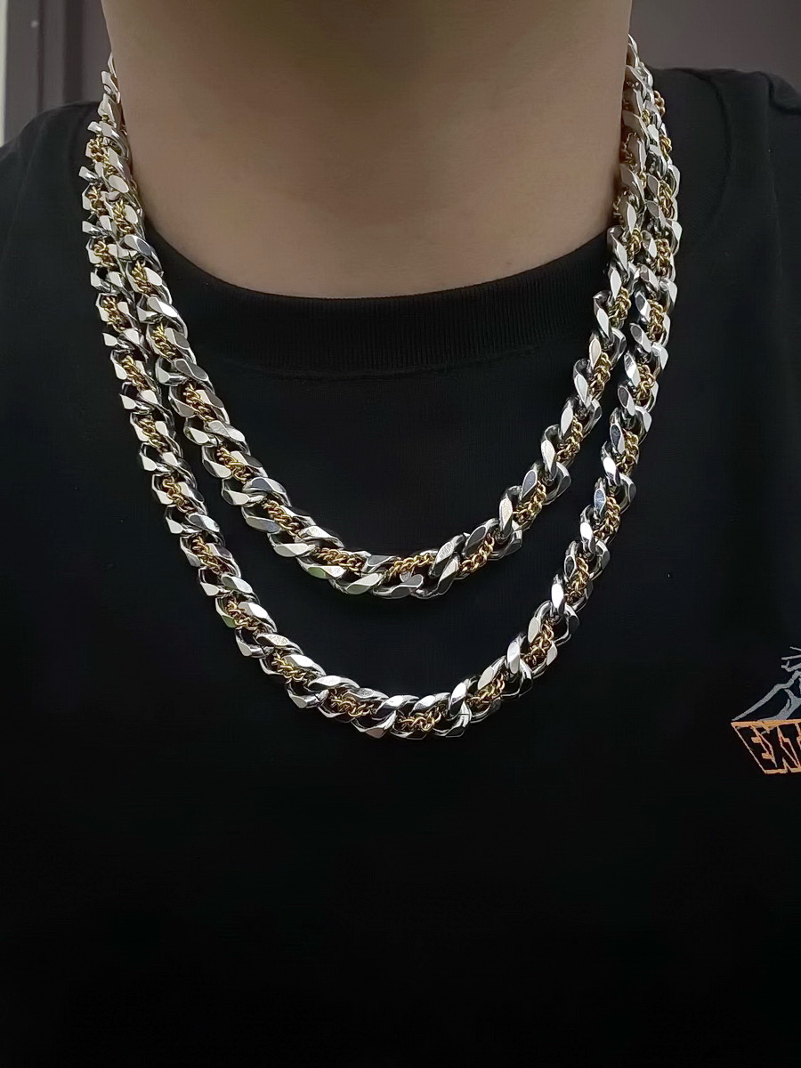 Cuban Golden Titanium Steel Male Clavicle Chain