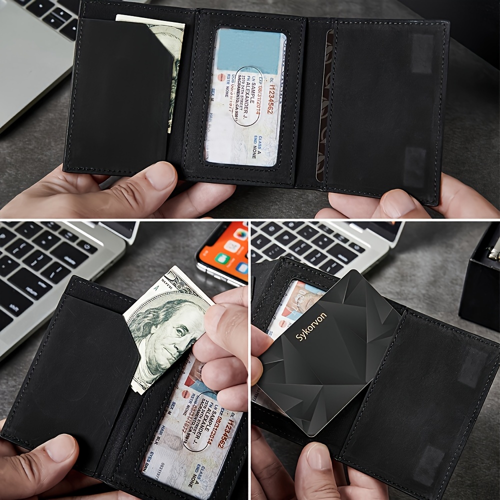 Airtag Men's Wallet Minimalist RFID Wallet With Airtag Stand Smart Pop-up Wallet With Wallet, Slim Card Holder Small Wallet — foto 5