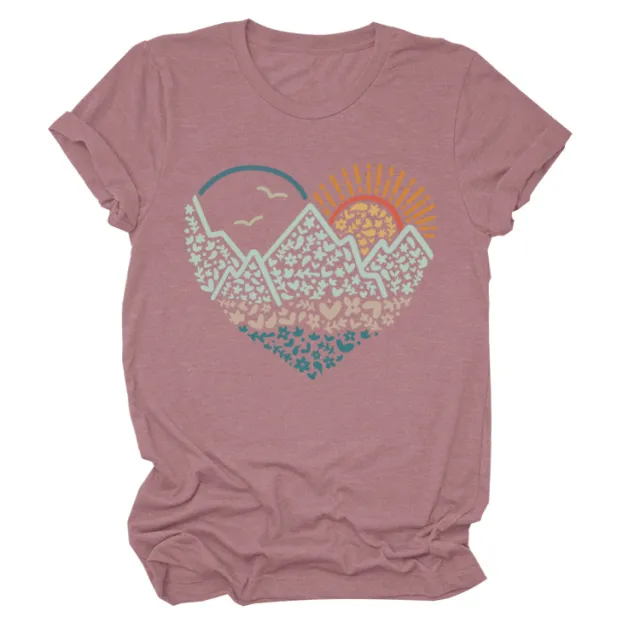 Casual Loose Short Sleeve Top Rose Gold - Shop at LoveMi