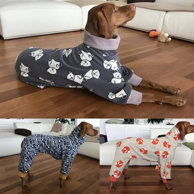 Dog Warm Clothes High Collar Printing Soft And Comfortable Pet Four-legged Clothing