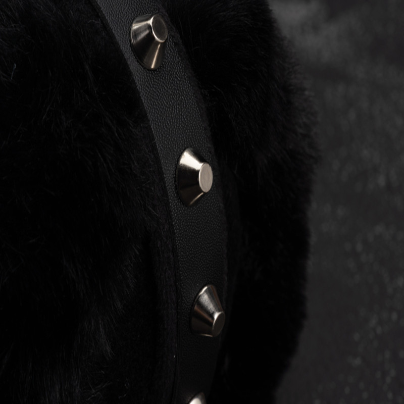 Faux Fur Rivets Headband Earmuffs Autumn And Winter Warmth