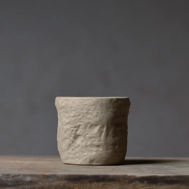 One Pot And Two Cups Of Rock Clay Stoneware Handmade Ceramics - Cup