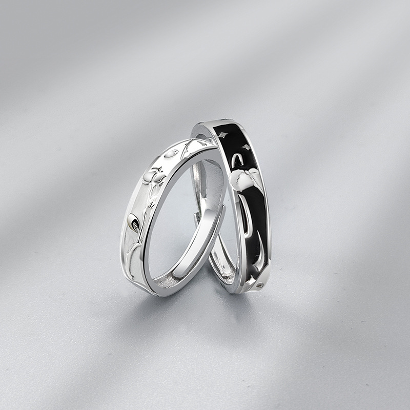 Title 5, Prince And Rose Couple Ring Sterling Silver Pai...