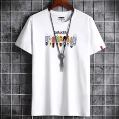 New Round Neck Cotton Loose Large Size Men's Style Blouse - White - View 1