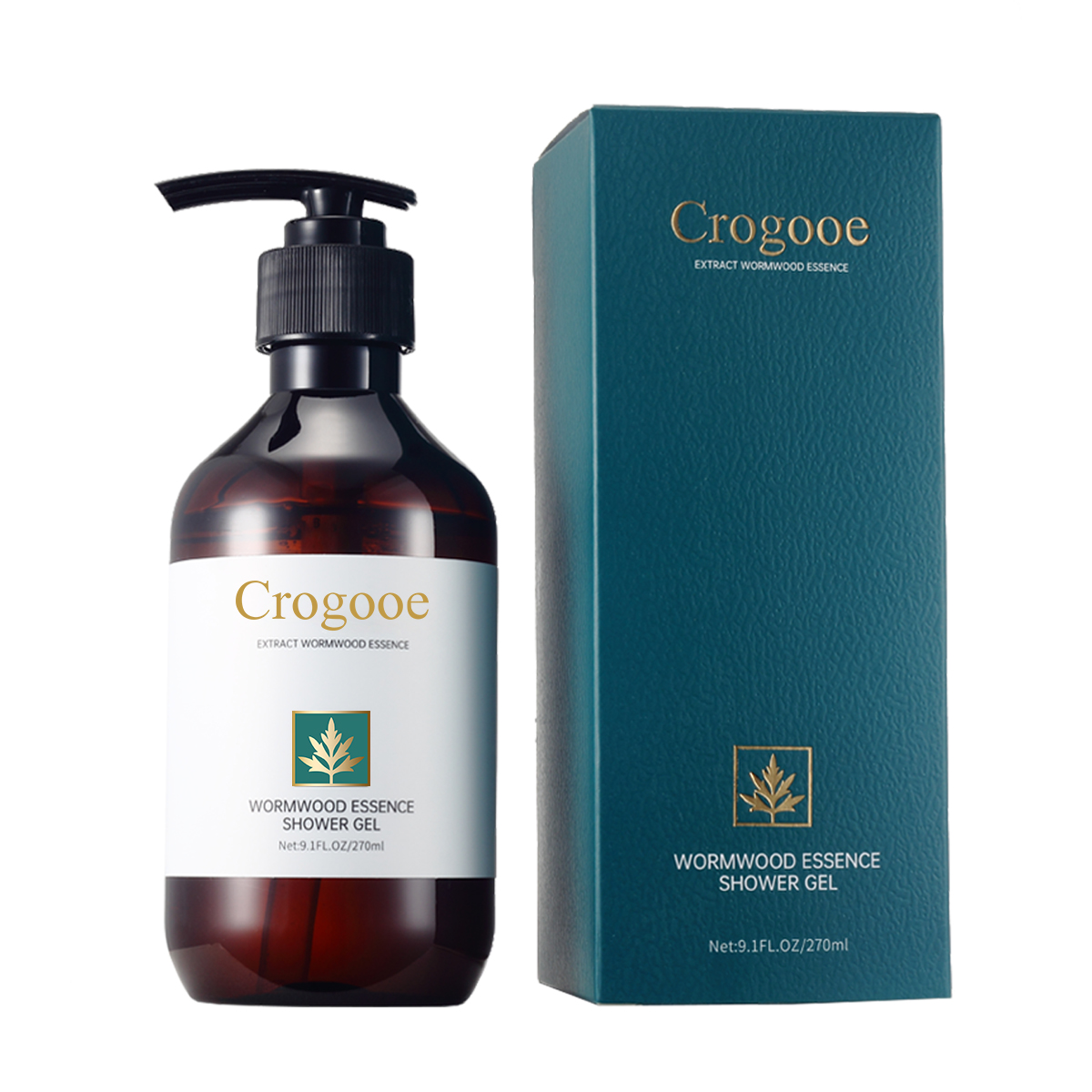 Crogooe-Herbal Shower Gel, About 77 Artemisia Extract, containing Amino Acid, Herbal Extract Skin Cleaning Body Washes