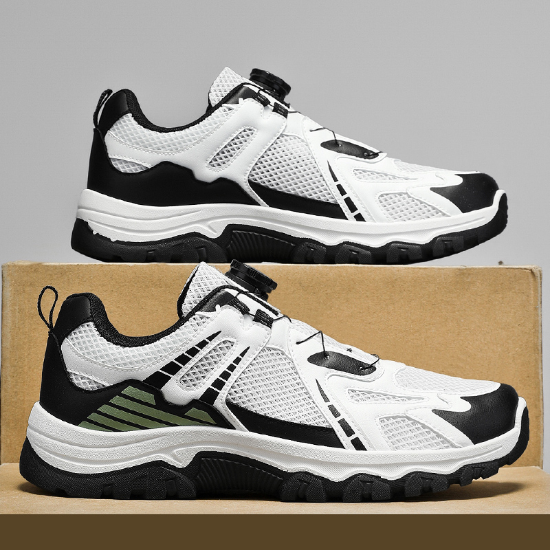 Men's Summer Hiking Shoes, New Breathable Hollow Mesh Sneakers, Non-slip Wear-resistant Casual Dad Shoes For Men