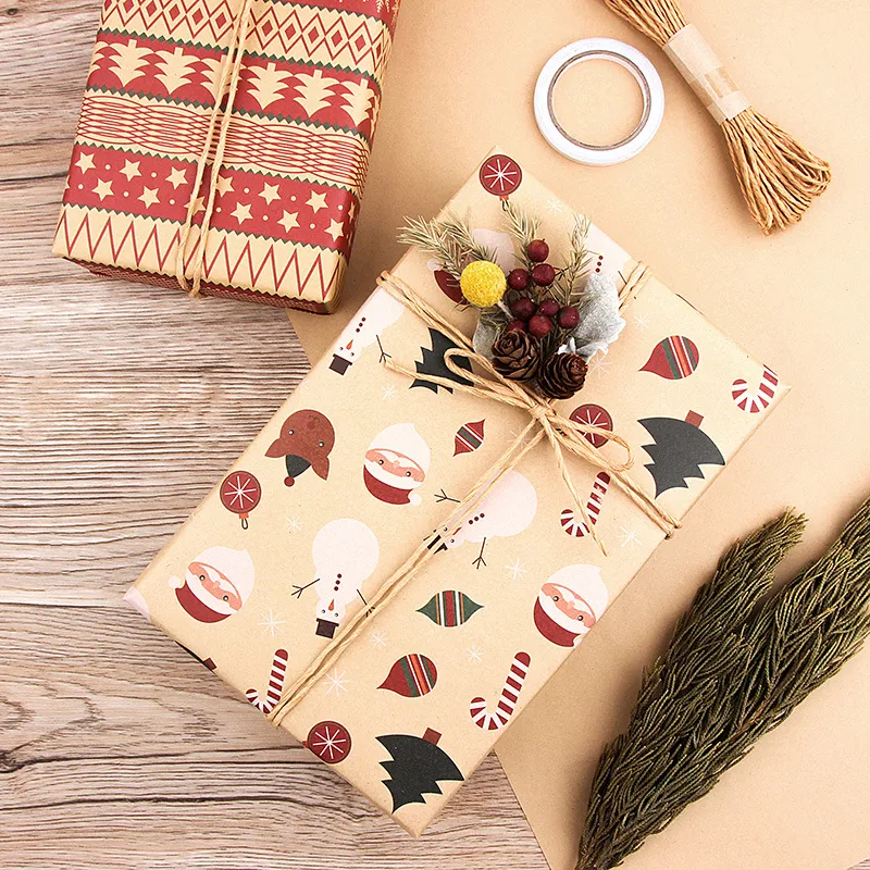 Vintage Christmas Kraft Wrapping Paper Christmas Gift Wrapping Paper – image 2
