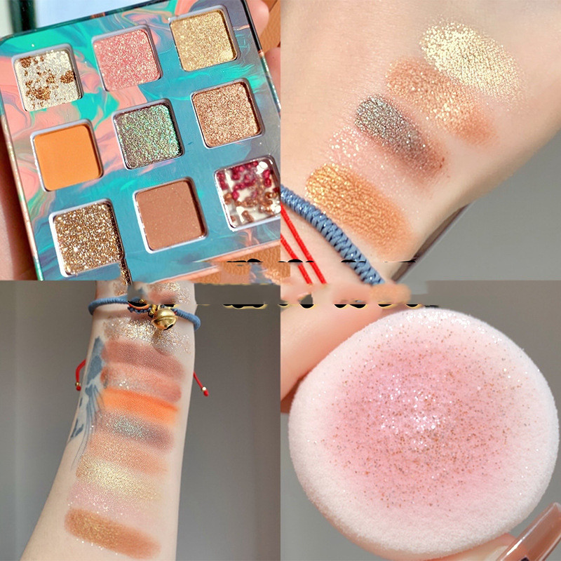 Aurora Eyeshadow Pearl Matte Earth Glitter Blue Sea And Blue Sky - Shop at LoveMi