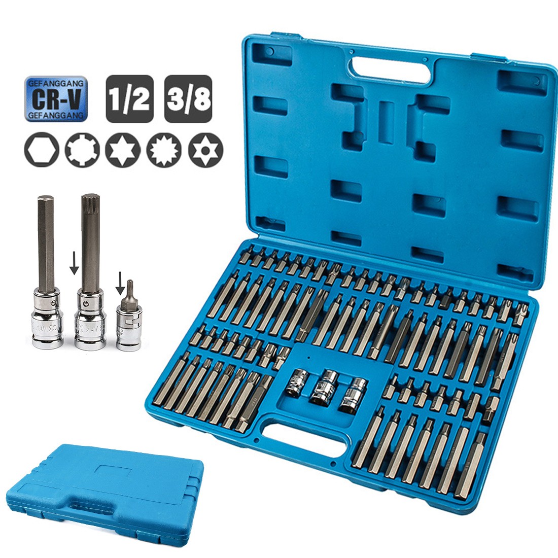 NEW 75Pcs Hex Torx Star Spline Ribe Socket BIT Set — image 8