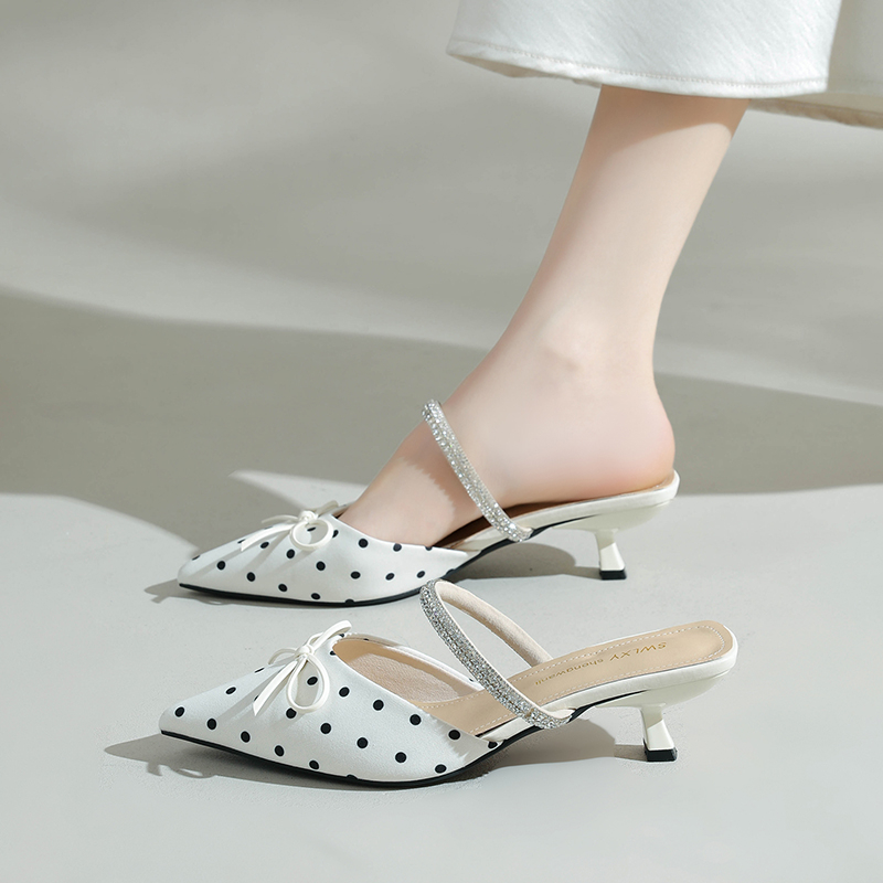 Rhinestone Bow Kitten Heel Mules, picture 5 of 5