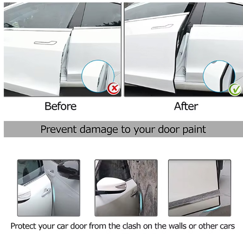 10M Unique Rubber U Shaped Protective Strip For Car Door Scratches, Edge Protection Decorative Strip 2