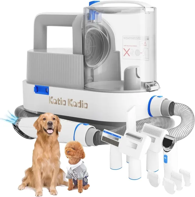 Pet Grooming Kit, 5 In 1 Dog Grooming Kit With 2 Suction Mode, Low Noise Dog Hair Remover, Dog Vacuums For Hair Cleaning For Shedding Small, Medium... White - Shop at LoveMi