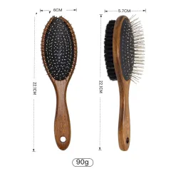 Pet Comb Solid Wood Antique Hair Removing Products - Doublesided Comb Brush - View 1