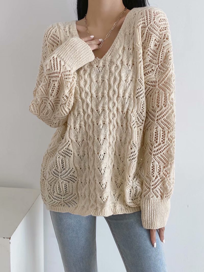 Hollow Out Sweater Autumn Department Loose Female Leisure