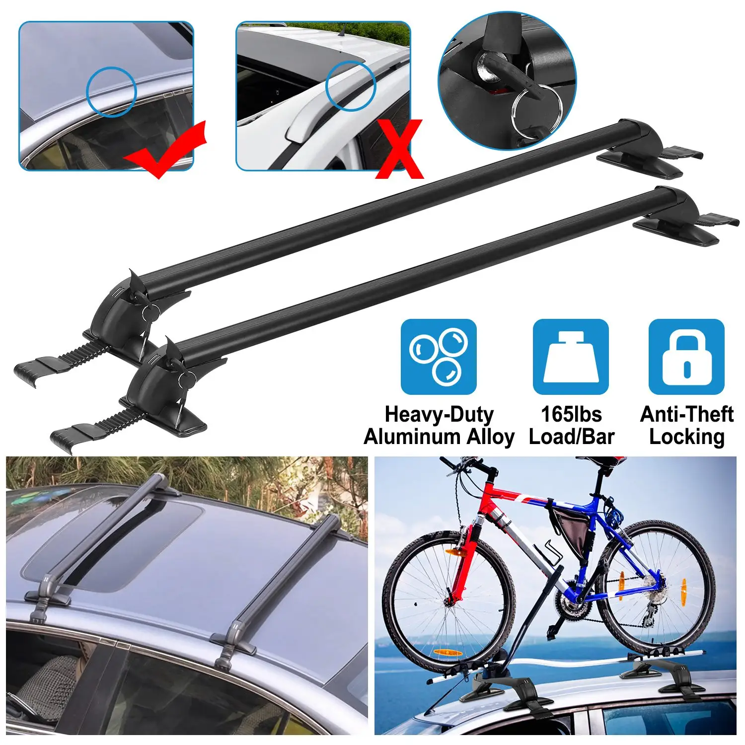 Universal 110cm 43-inch Car Roof Rack Cross