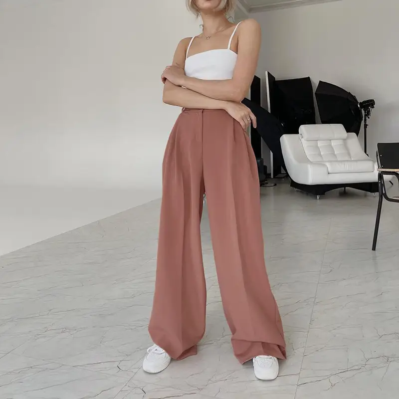 Summer European And Beautiful Wide-leg Pants Loose High Waist Drape Comfort