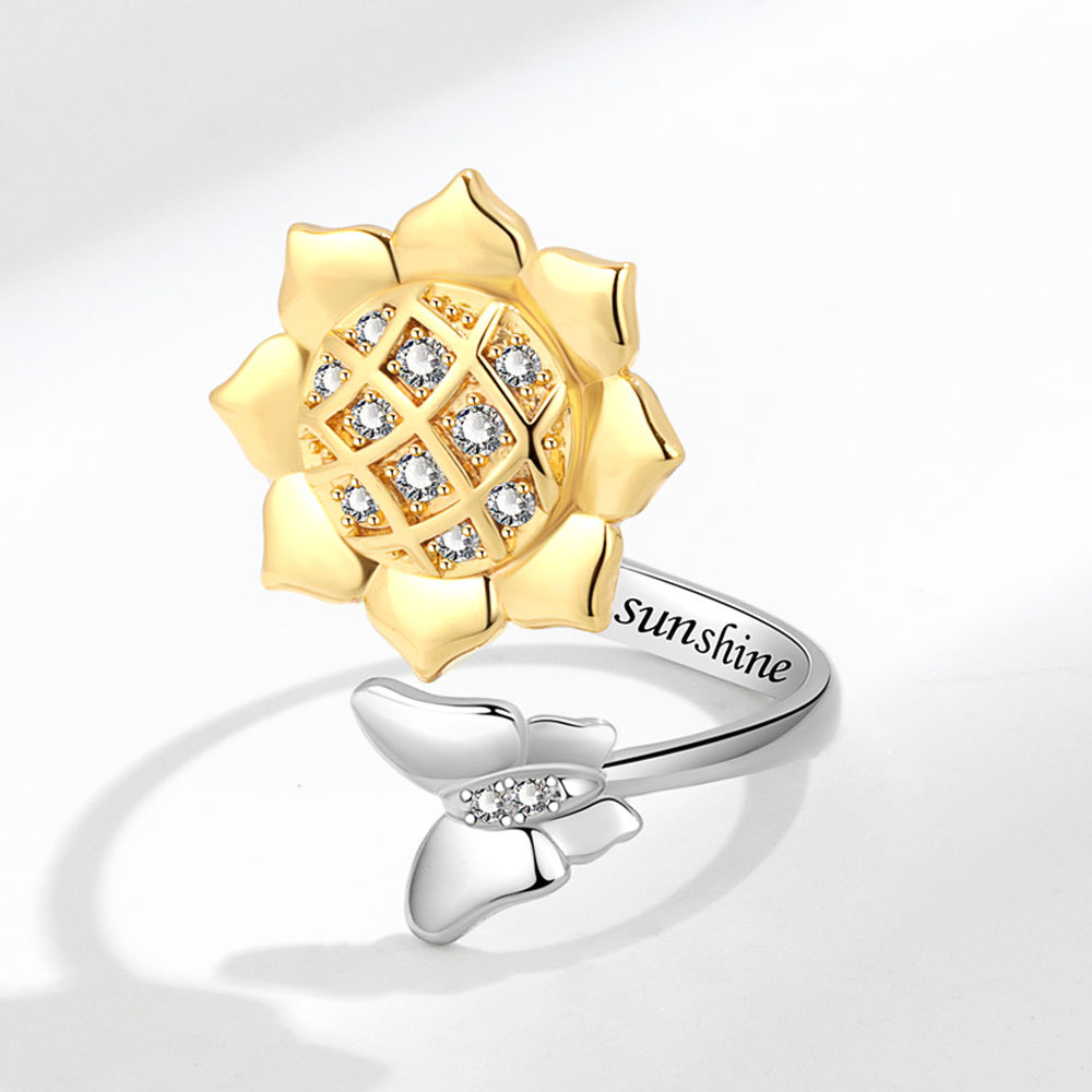 Title 2, Fashion Adjustable Sunflower Rotating Ring