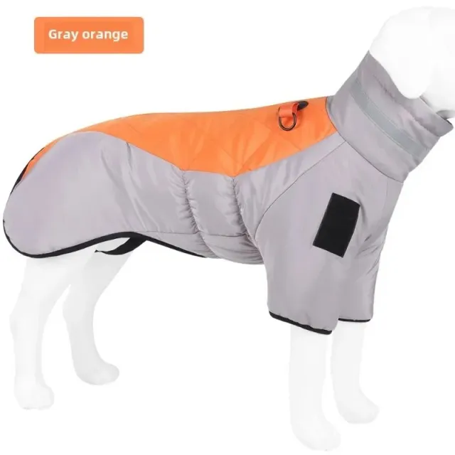 Waterproof Large Dog Jacket Warm Dog Clothes Winter Coat French Dog Reflective Dog Cold Weather Coats Pet Snow Jacket Orange - Shop at LoveMi