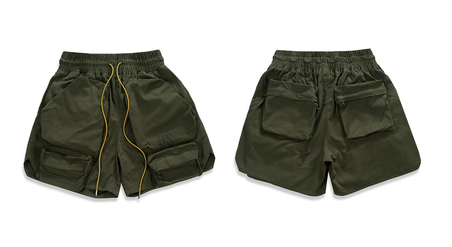 Title 2, Mens Washed Military Green Work Shorts. Durabl...