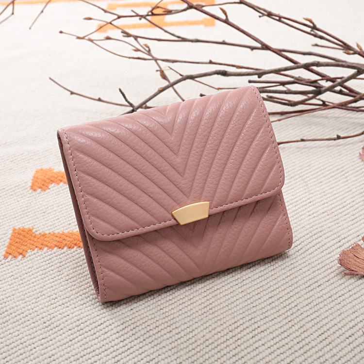 Large-capacity Leather Zipper Two-fold Long Clutch