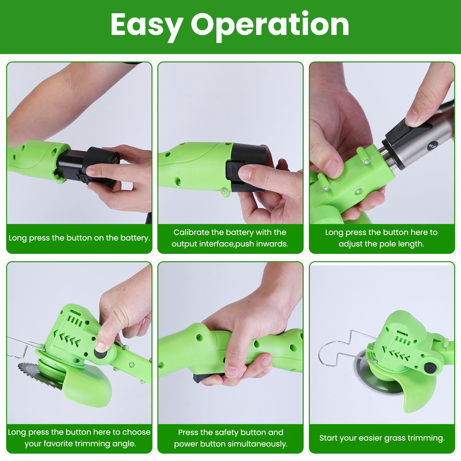 12V 200W Cordless Grass Trimmer Rechargeable Lawn Mower 9000M Per Min Weed Cutter With Saw Blade 2 Stainless Steel Blades 10 Plastic Blades 2 Rechargeable Batteries Goggles Gloves